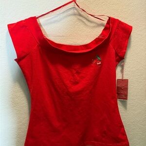 Loungefly Stitch Shoppe Cherry Embroidery Top Size XL